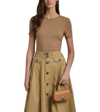 Load image into Gallery viewer, Lauren Ralph Lauren Mini Tanner Leather Convertible Clutch Buff
