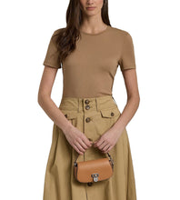 Load image into Gallery viewer, Lauren Ralph Lauren Mini Tanner Leather Convertible Clutch Buff
