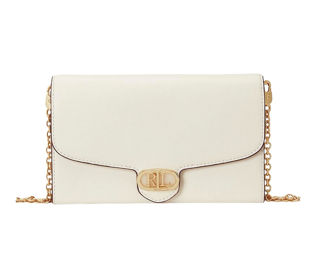 Lauren Ralph Lauren Leather Medium Adair Crossbody Resort Cream