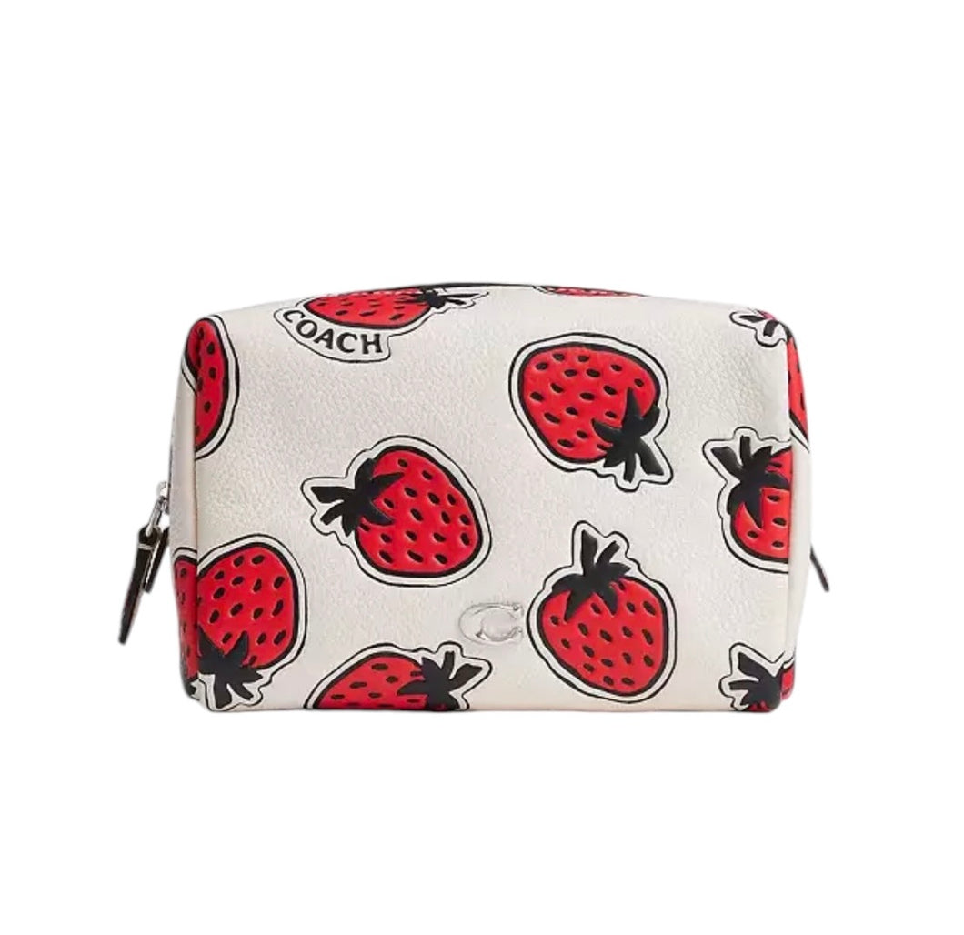 Coach Essential Cosmetic Pouch With Strawberry Print