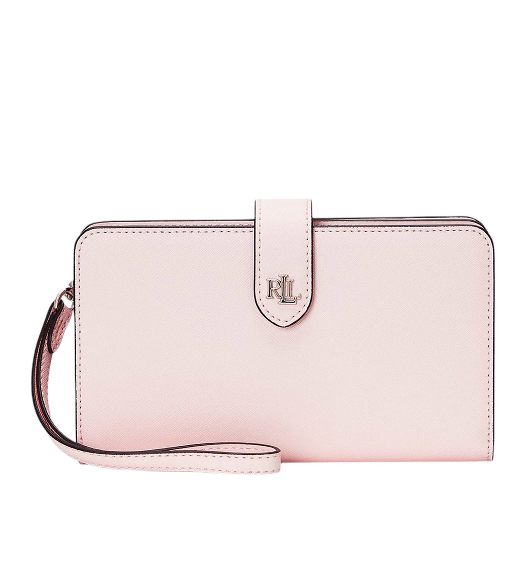 Lauren Ralph Lauren Crosshatch Leather Tech Wristlet Pink Opal