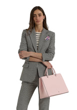 Load image into Gallery viewer, Lauren Ralph Lauren Crosshatch Leather Large Hanna Satchel Pink Opal
