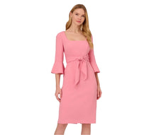 Load image into Gallery viewer, ADRIANNA PAPELL Stretch Knit Crepe Dress In Faded Rose Size 2
