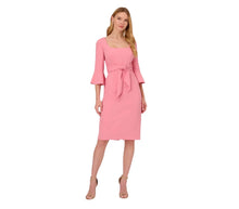 Load image into Gallery viewer, ADRIANNA PAPELL Stretch Knit Crepe Dress In Faded Rose Size 2
