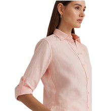 Load image into Gallery viewer, Lauren Ralph Lauren Linen Shirt Pink Opal Size XL
