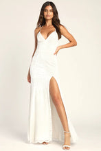 Load image into Gallery viewer, NWOT Lulus Romantic Fantasy White Lace Sleeveless Lace-Up Maxi Dress M
