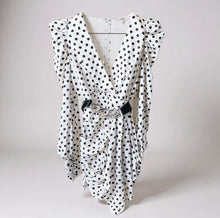 Load image into Gallery viewer, Rosevelvet Polka Dot Ruffle Dress with Belt Midi Dress M
