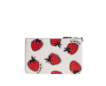 Load image into Gallery viewer, Coach Small Strawberry-Print Leather Wristlet
