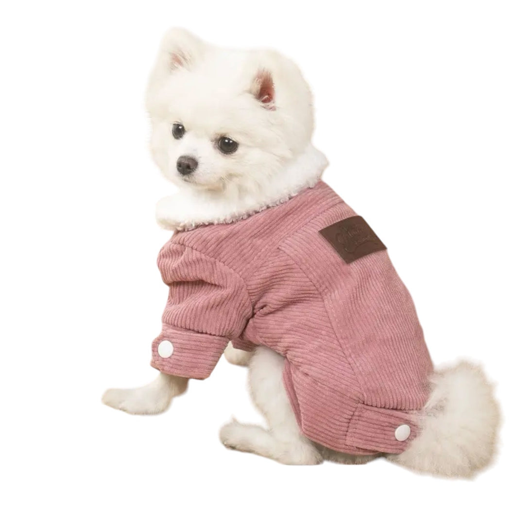 Holapet Cozy Fleece-Lined Pet Jacket for Small to Medium Dogs Size L Pink