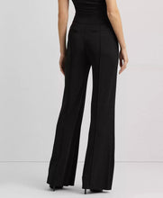 Load image into Gallery viewer, Lauren Ralph Lauren Chain Trim Pleated Jersey Wide Leg Pant Black 8
