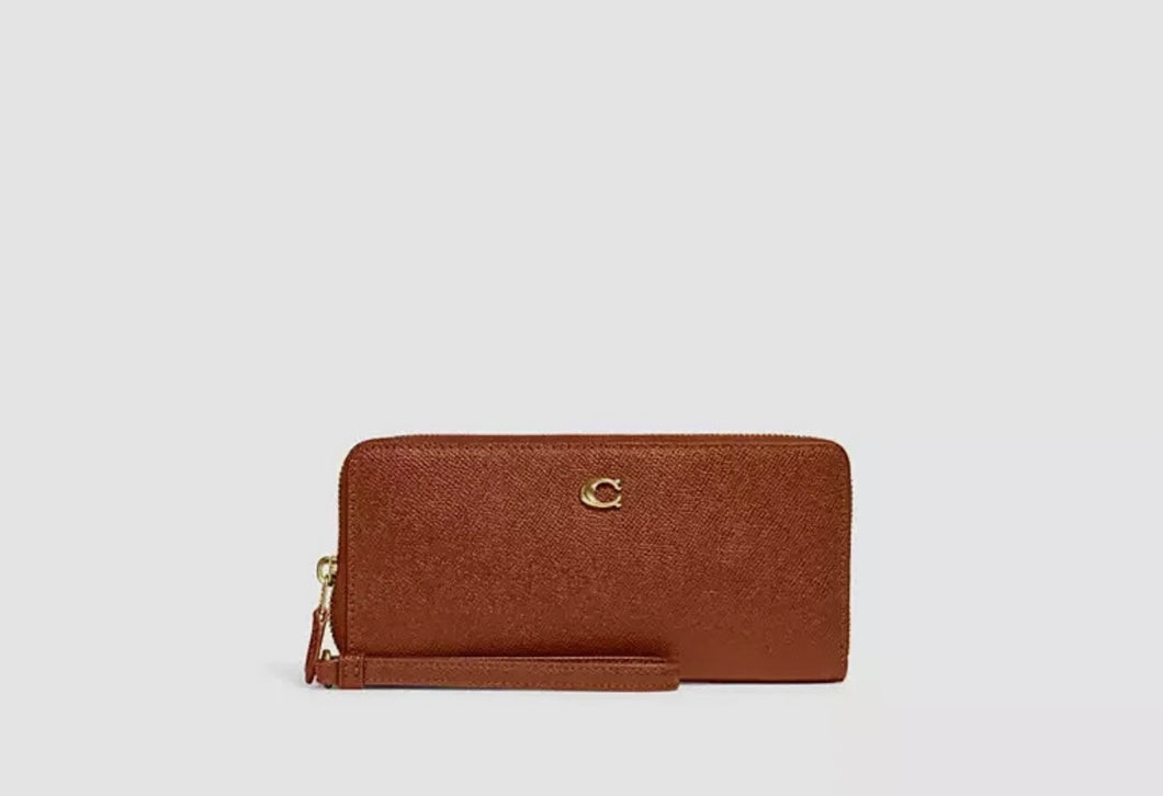 Coach C7184 Continental Wallet Crossgrain Leather 1941 Saddle