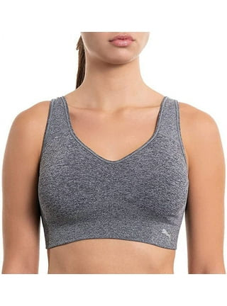Puma Seamless V-Neck Sports Bra 2 Pack White & Black M