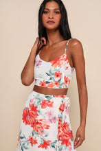 Load image into Gallery viewer, NWOT Lulus Bloom With a View White Floral Print Maxi Skirt M
