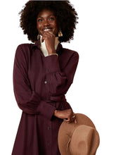 Load image into Gallery viewer, Banana Republic Factory Belted Tencel Shirtdress Burgundy Sz L
