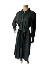 Load image into Gallery viewer, Banana Republic Factory Belted Tencel Shirtdress Black Sz L
