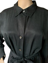 Load image into Gallery viewer, Banana Republic Factory Belted Tencel Shirtdress Black Sz L
