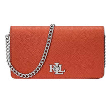 Load image into Gallery viewer, Lauren Ralph Lauren Pebbled Leather Xbody Turn-Lock Tech Case Rust Orange
