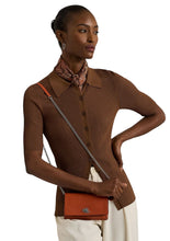 Load image into Gallery viewer, Lauren Ralph Lauren Pebbled Leather Xbody Turn-Lock Tech Case Rust Orange
