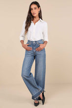 Load image into Gallery viewer, NWOT Lulus Upscale Composure White Long Sleeve Pearl Trim Button-Up Top S
