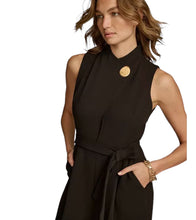 Load image into Gallery viewer, Donna Karan Women&#39;s Mock-Neck Belted Jumpsuit Bk 6
