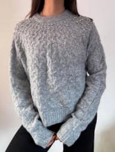 Load image into Gallery viewer, A New Day Gray Cable Knit Sweater with Embellished Beads Accents XS
