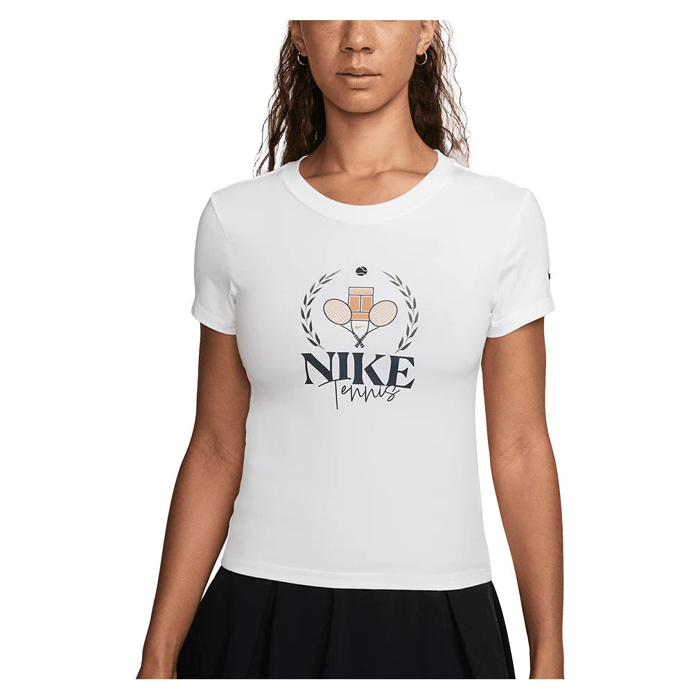 NIKE Women's Paris Dri-FIT Slam Tennis Tee White L