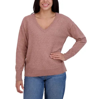 Lucky Brand Women's V-Neck Sweater Pink(Cognac) M