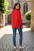 Load image into Gallery viewer, A new day ong Sleeve Collared Satin Button Down Shirt Scarlet Red. XS
