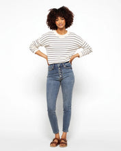 Load image into Gallery viewer, 7 for All Mankind Aubrey Super High Rise Exposed Button Fly sz 26 Lght Wash
