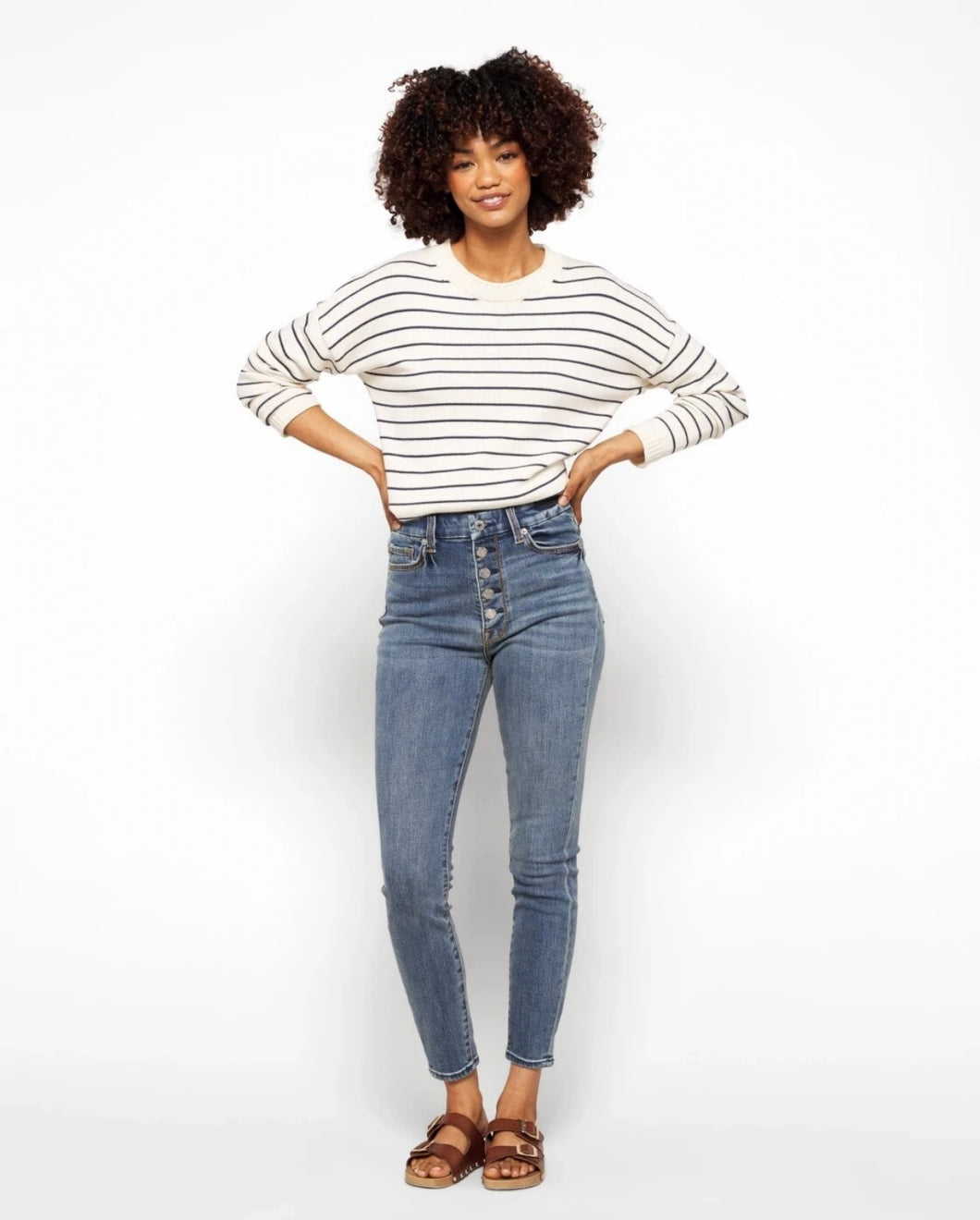 7 for All Mankind Aubrey Super High Rise Exposed Button Fly sz 26 Lght Wash