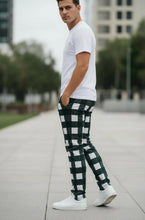Load image into Gallery viewer, Brooklyn Cloth paid pajama pants Dark Green &amp; White M
