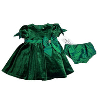 Load image into Gallery viewer, Rare Editions Dress &amp; Bloomer 2-Piece Set Holiday Outfit Girl 6-9 Mo Hunter
