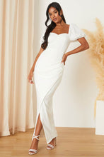 Load image into Gallery viewer, NWOT Lulus Bridal No Greater Love White Puff Sleeve Maxi Dress M
