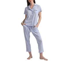 Load image into Gallery viewer, Karen Neuburger Women's Notch Collar 2-piece PJ Set Blue M
