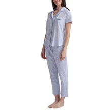 Load image into Gallery viewer, Karen Neuburger Women's Notch Collar 2-piece PJ Set Blue M

