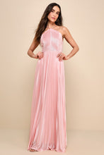 Load image into Gallery viewer, Lulus Elaborate Charm Light Pink Satin Pleated Backless Maxi Dress S
