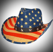 Load image into Gallery viewer, Andrea&#39;s Deals Sunshade American Flag Cowboy Hat
