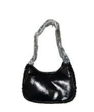 Load image into Gallery viewer, Nicole Miller Black Sequin Shoulder Bag Purse Formal Dressy Date
