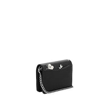 Load image into Gallery viewer, Coach Mini Wallet on a Chain with floral Print Silver Black Multi
