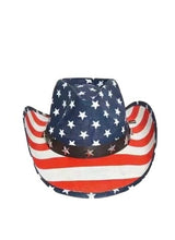 Load image into Gallery viewer, Andrea&#39;s Deals Sunshade American Flag Cowboy Hat White
