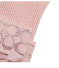 Load image into Gallery viewer, Coach Signature Metallic Knit Gloves Carnation
