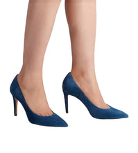 Load image into Gallery viewer, Coach Skyler Suede Pumps 9.5 B True Blue
