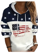 Load image into Gallery viewer, Andrea’s Deals Flag Print Drawstring Hoodie Large
