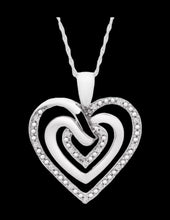 Load image into Gallery viewer, Diamond Multi-Heart 18&quot; Pendant Necklace (1/10 ct. t.w.) in Sterling Silver
