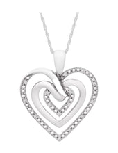 Load image into Gallery viewer, Diamond Multi-Heart 18&quot; Pendant Necklace (1/10 ct. t.w.) in Sterling Silver
