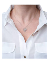 Load image into Gallery viewer, Diamond Multi-Heart 18&quot; Pendant Necklace (1/10 ct. t.w.) in Sterling Silver
