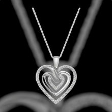 Load image into Gallery viewer, Diamond Multi-Heart 18&quot; Pendant Necklace (1/10 ct. t.w.) in Sterling Silver
