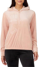 Load image into Gallery viewer, Fila Womens Velour Quarter Zip Hoodie Misty Rose Small
