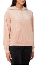 Load image into Gallery viewer, Fila Womens Velour Quarter Zip Hoodie Misty Rose Small
