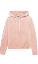 Load image into Gallery viewer, Fila Womens Velour Quarter Zip Hoodie Misty Rose Small
